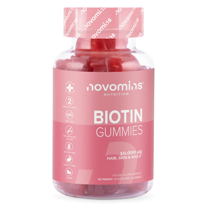 Novomins - Biotin Gummies - 60 peach flavoured gummies