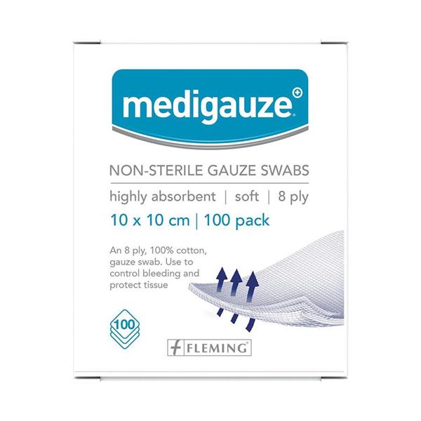 Medigauze Non-Sterile Gauze Swabs 10 x 10cm - 100Pk