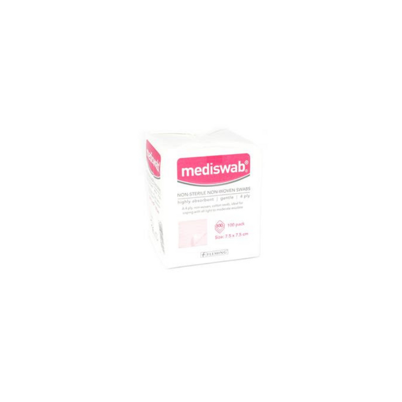 Mediswab Non Sterile Swab Non Woven 7,5 x 7,5 cm - 100 pack