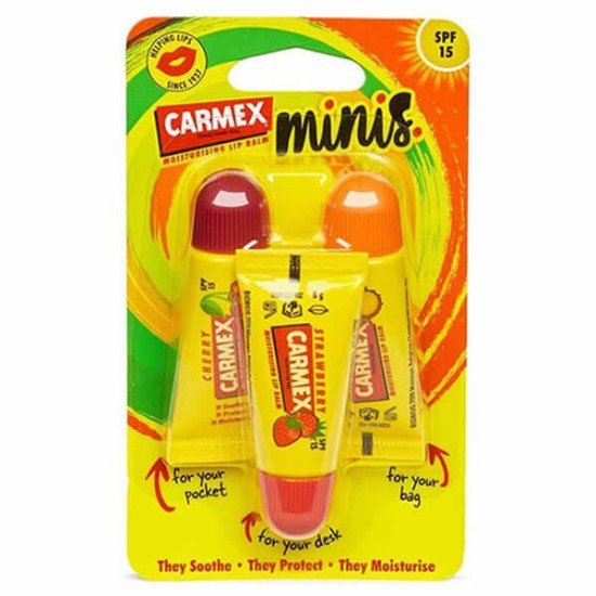 Carmex Mini Lip Balm Trio 3x5g - City PharmacyLip care