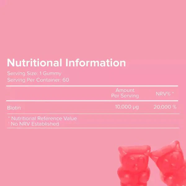 Novomins - Biotin Gummies - 60 peach flavoured gummies