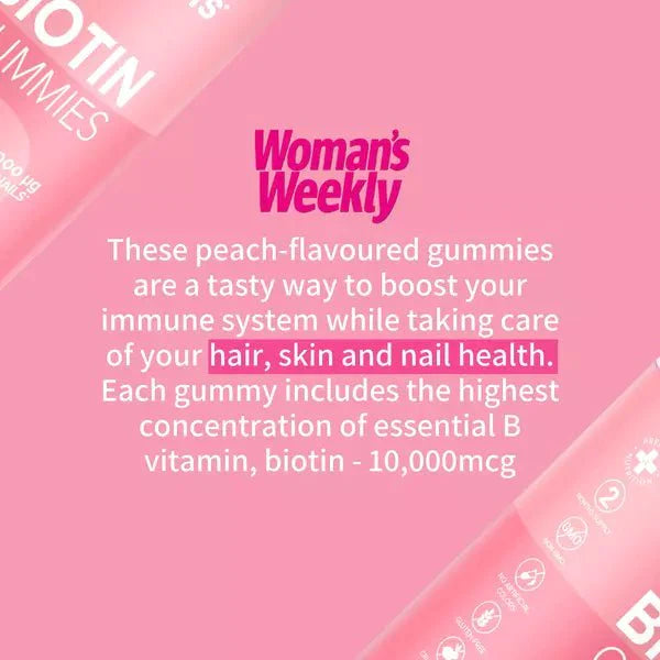 Novomins - Biotin Gummies - 60 peach flavoured gummies