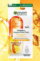 Garnier SkinActive Vitamin C Anti Fatigue Ampoule Sheet Mask 15g - City PharmacySkincare