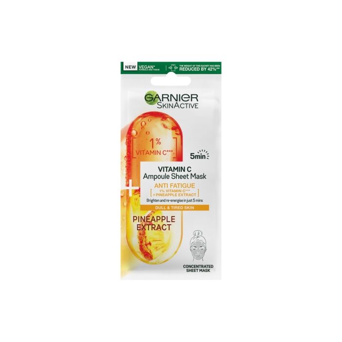 Garnier SkinActive Vitamin C Anti Fatigue Ampoule Sheet Mask 15g - City PharmacySkincare