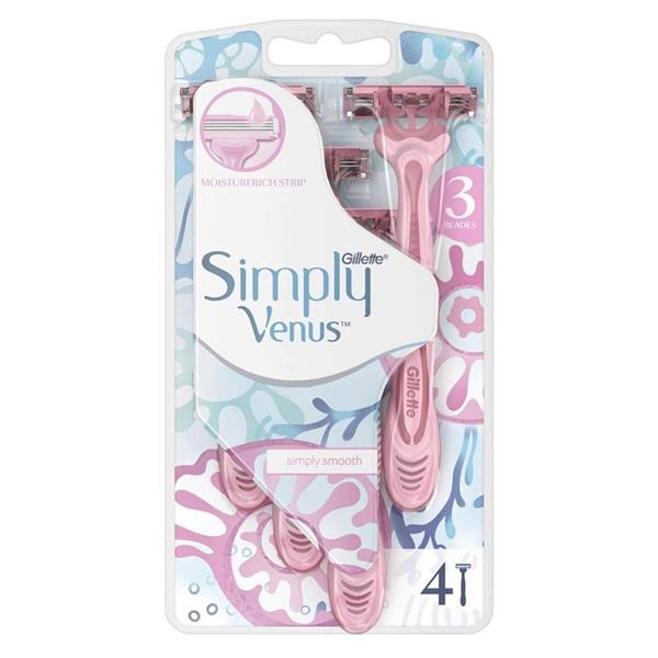 Gilette Simply Venus 3 Razors - 4 Pack - City PharmacyShaving