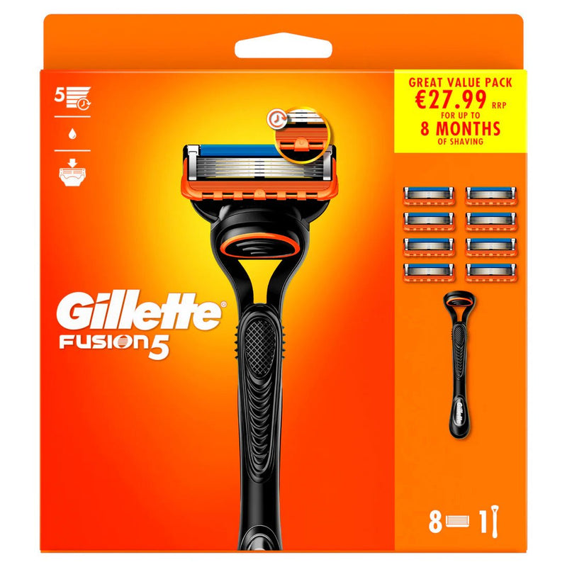 Gillette Fusion Razor with 8 Blades - City PharmacyShaving