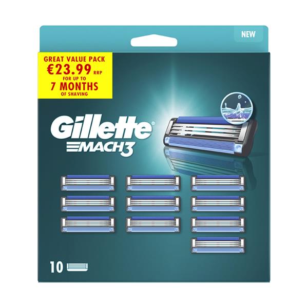 Gillette Mach 3 - 10 Replacement Cartridges - City PharmacyShaving