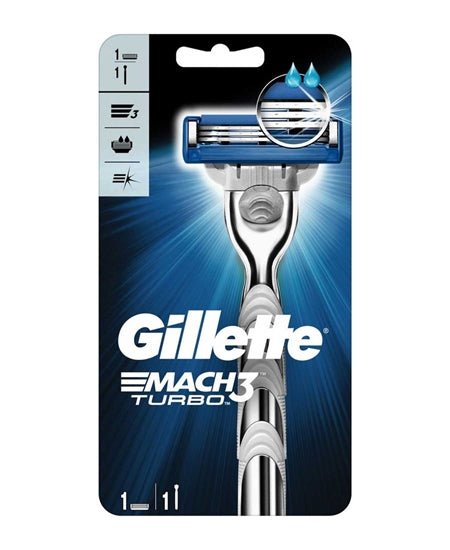 Gillette Mach3 Turbo Men’s Razor, Handle + 1 Blade Refill - City PharmacyShaving