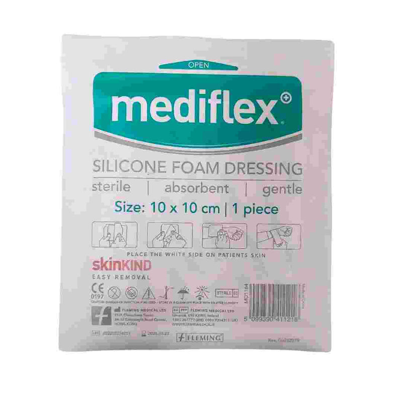 mediflex Silicone Foam Dressing - 10x10cm (1 piece)