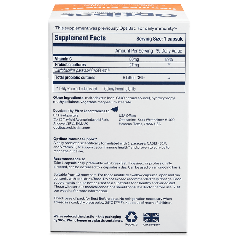 OptiBac Probiotics For Immunity Support (30 Capsules)