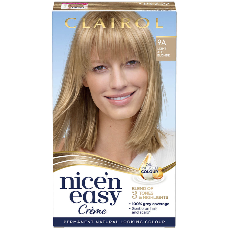 Nice'n Easy Crème Natural Looking Oil Infused Permanent Hair Dye 177ml (9A - Light Ash Blonde)