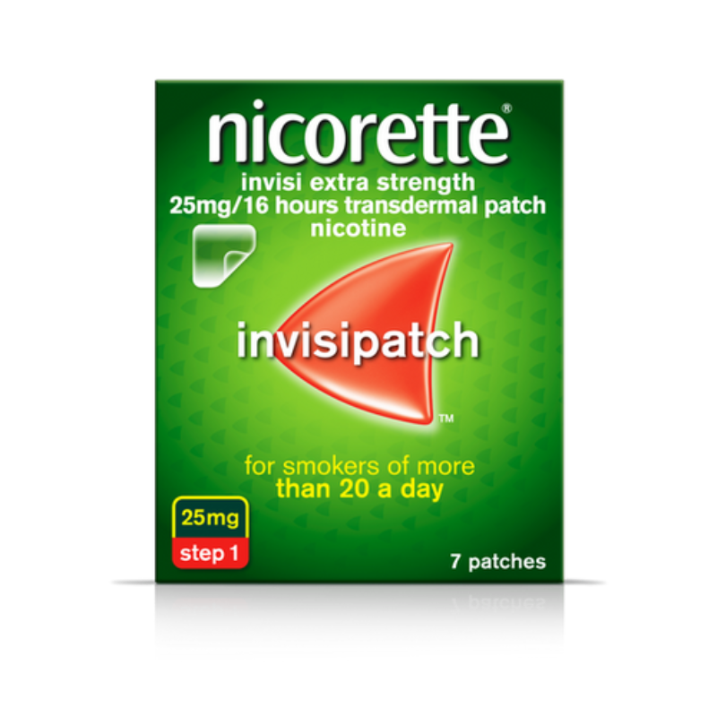 Nicorette Invisi Extra Strength 25mg/16 hours Transdermal Patch 7Pk