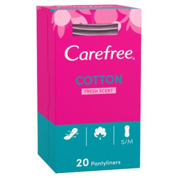 Carefree Cotton Fresh Scent Pantyliners S/M (20)