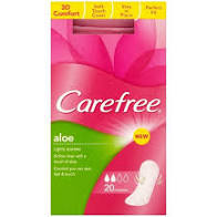 Carefree Cotton Aloe Pantyliners (With 20's)