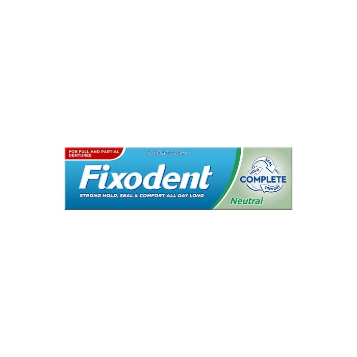 Fixodent Neutral Complete Denture Adhesive Cream Strong Hold Food Seal - 47ml