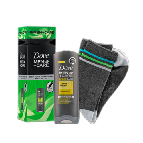 Dove Men+Care Sports Active 2 Piece Set (250ml Body Wash + Socks)