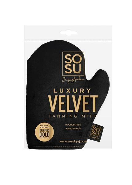 SOSU by Suzanne Jackson Dripping Gold Luxury Velvet Thumb Tan Mitt
